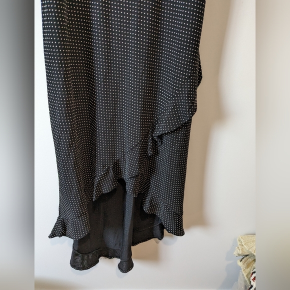 Joseph Ribkoff Black & White Stretchy Polka Dot Spaghetti Strap Dress - Picture 3 of 6